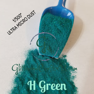 Ultra Premium Ultra Micro Dust Polyester Glitter 1/500" - Holo Green