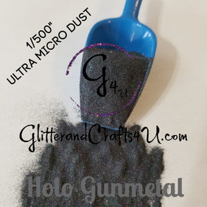 Ultra Premium Ultra Micro Dust Polyester Glitter 1/500" - Holo Gunmetal