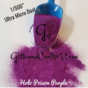 Ultra Premium Ultra Micro Dust Polyester Glitter 1/500" - Holo Poison Purple