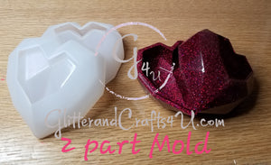 2 Piece Heart Box Mold