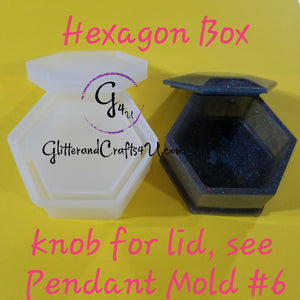 2 Piece Hexagon Trinket Box Mold