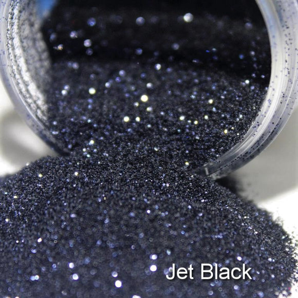 Ultra Fine Hexagon Laser Cut .008” Premium Polyester Glitter - Jet Black