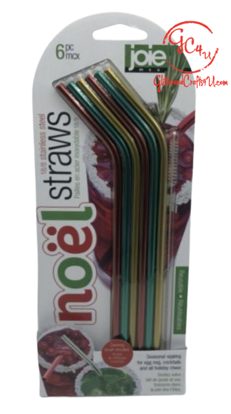 Jovitec 60 Pieces Christmas Straws Plastic Reusable Straw with Straw Cleaning Brush for Christmas Party Family Supply, 9 Inches (Christmas Color)