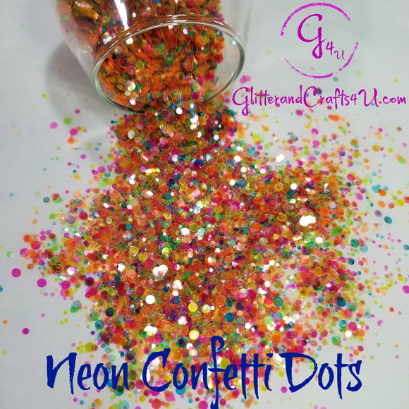 Semi-Translucent Neon Confetti Dot Glitter Mix