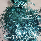 ALL 1/8" Diamond Ultra Premium Metallic Polyester Glitter - Ocean Mist Diamonds