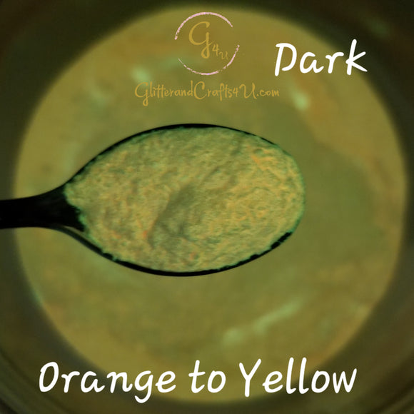 Glow in the Dark Pigment Powder - Water Based - Orange to Yellow