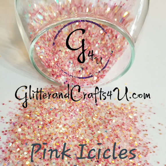 .040 Hex Ultra Premium Iridescent Polyester Glitter - Pink Icicles