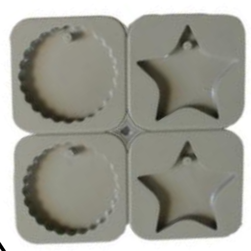 Scallop Circle / Star Keychain / Pendant / Ornament Mold