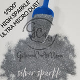 Ultra Premium Ultra Micro Dust Polyester High Sparkle Glitter 1/500" - Silver Sparkle