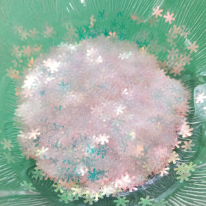Holiday Snowflakes Glitter - Pink Blue Iridescence