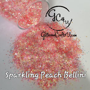 Ultra Premium Iridescent Polyester Glitter Mix - Sparkling Peach Bellini