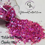 .094 & .062 Hex Ultra Premium Iridescent Chunky Polyester Glitter Mix - Tickle me Pink
