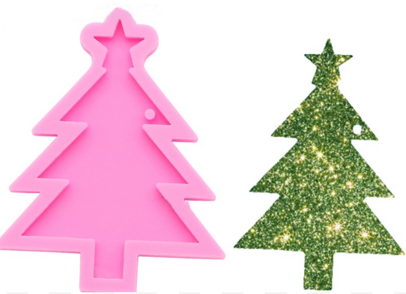 Christmas Tree with Star Keychain Mold