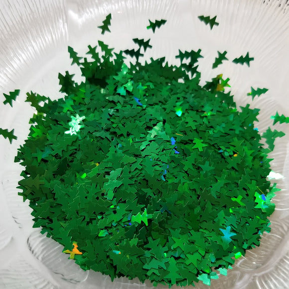 Holiday Tree Glitter - Holo Green