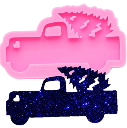 Truck with Christmas Tree Keychain Mold