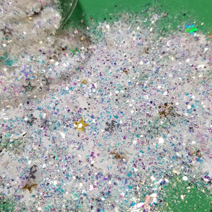.008, .015, .040, Cuts & Holiday Shapes Polyester Glitter- Winter Holiday Glitter Mix