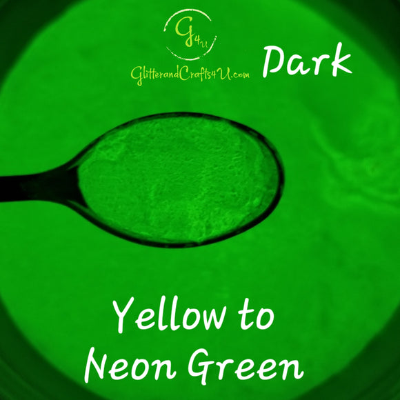 Glow in the Dark Pigment Powder - Water Based - Yellow to Neon Green