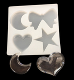 4 Piece Star, Bow, Heart, Moon  Mold