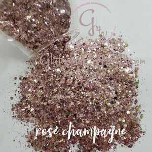 Mega Mix - Ultra Premium Metallic/Iridescent Polyester Glitter Mix - Rose Champagne