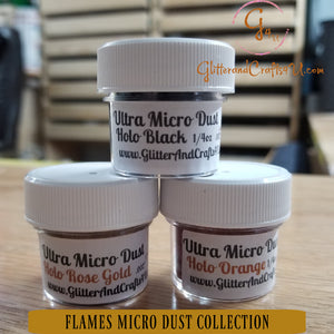 Ultra Micro Dust Polyester Glitter 1/500" - 3pc Flame Collection